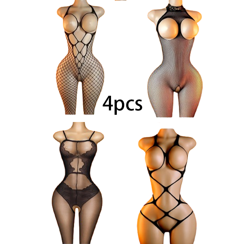 Lingerie - طقم من 4 قطع: بودي سوت