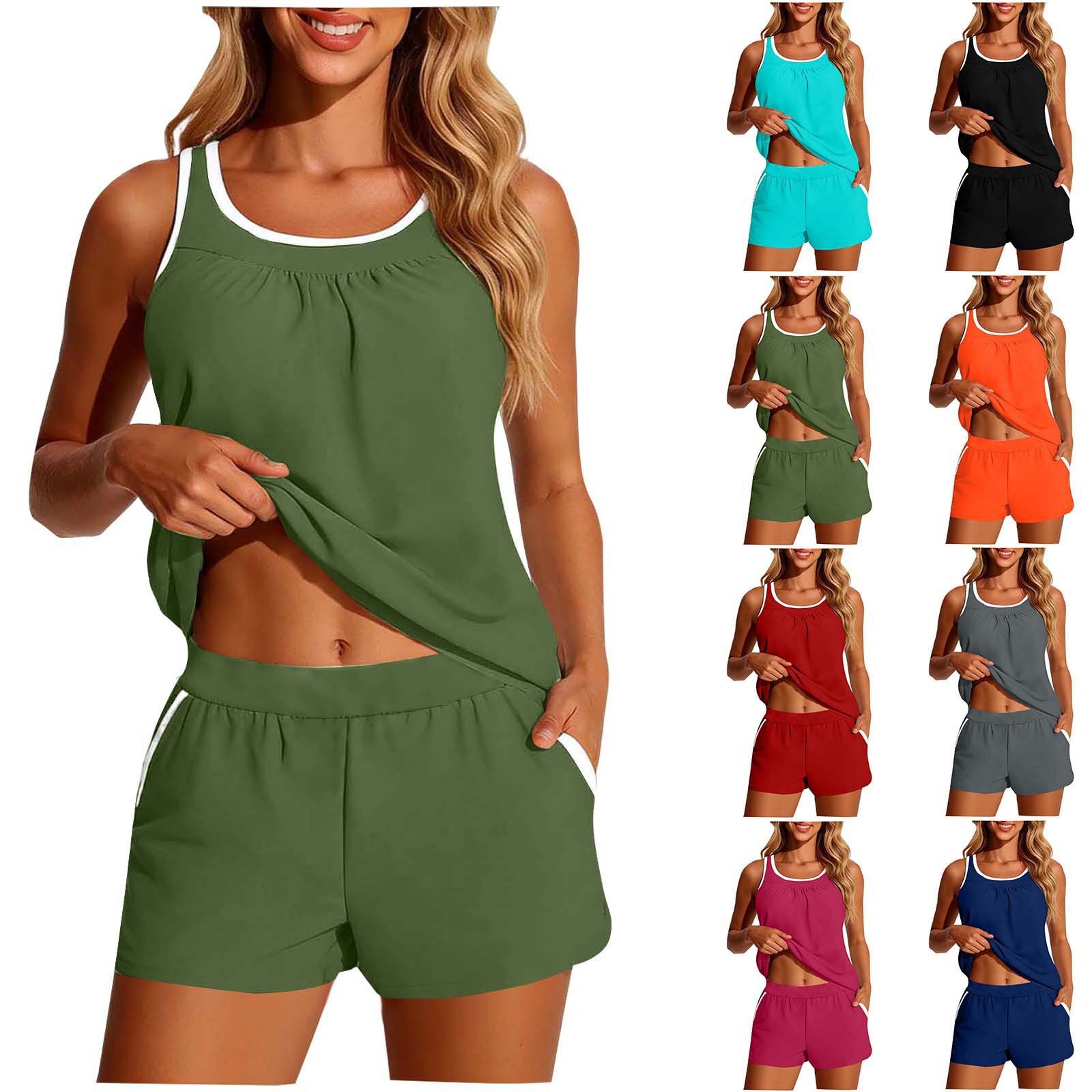 Tops - ملابس سباحة نسائية من قطعتين، تانكيني