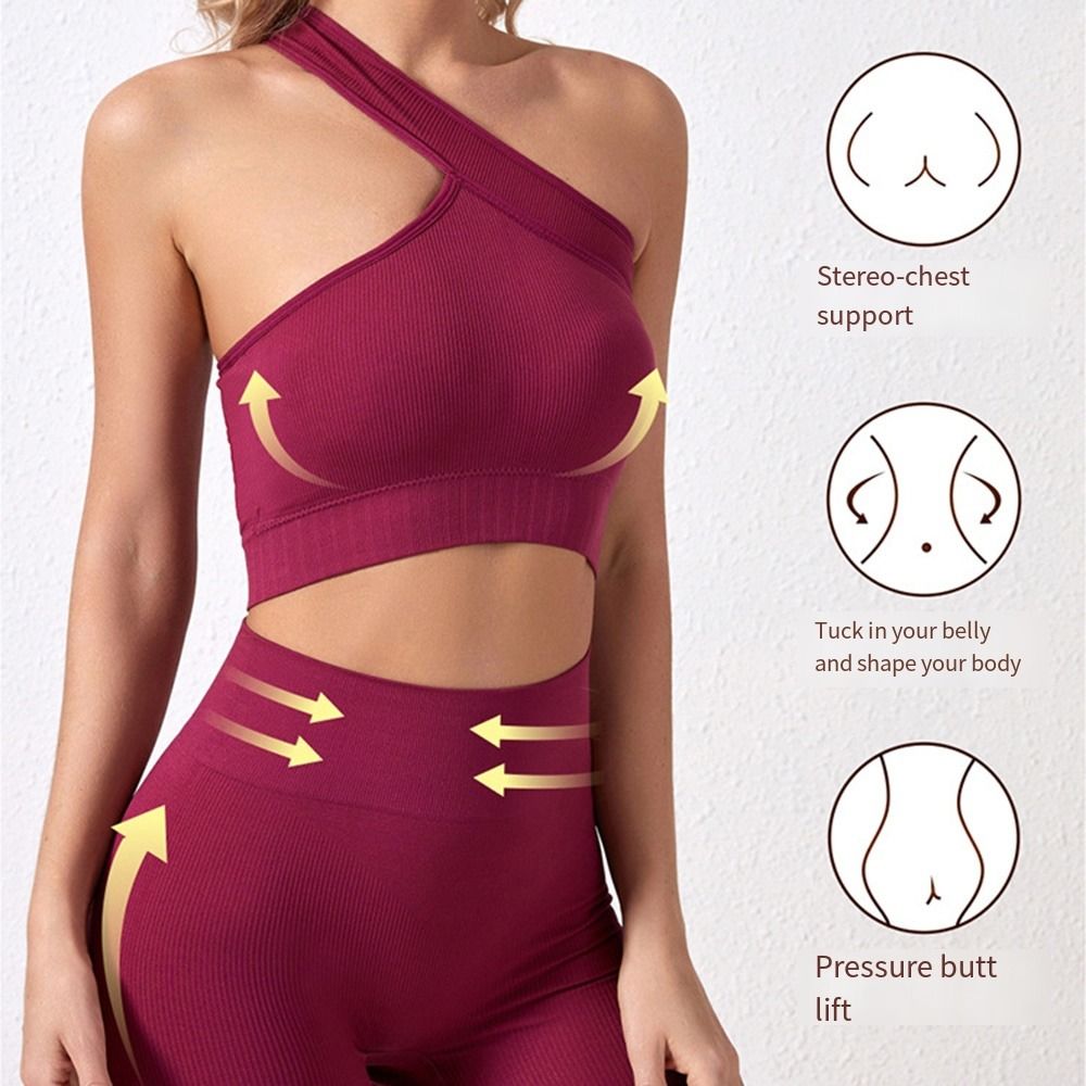 Seamless Ribbed Workout Tank Top - طقم رياضي نسائي مريح بدون خياطة