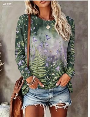 Blouses - قميص نسائي بأكمام طويلة بتصميم متدرج