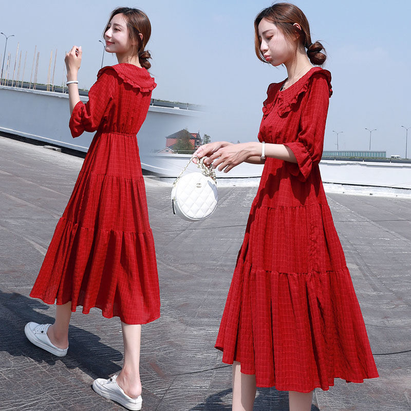 ميدي موضة أنيقة 2021 نفخة كم ف - مراجعة French Vintage Floral Midi Dress وسعره