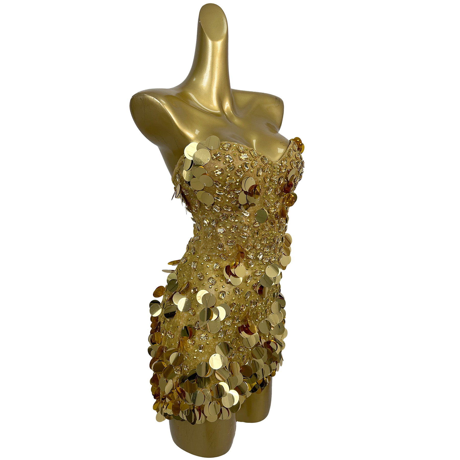 فستان قصير بدون أكتاف مزين بكر - مراجعة Sparkly Rhinestone Club Party Dress وسعره