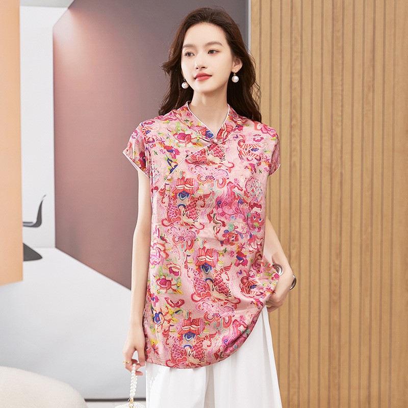 بلوزة نسائية بأكمام قصيرة وياق - مراجعة Blouses وسعره