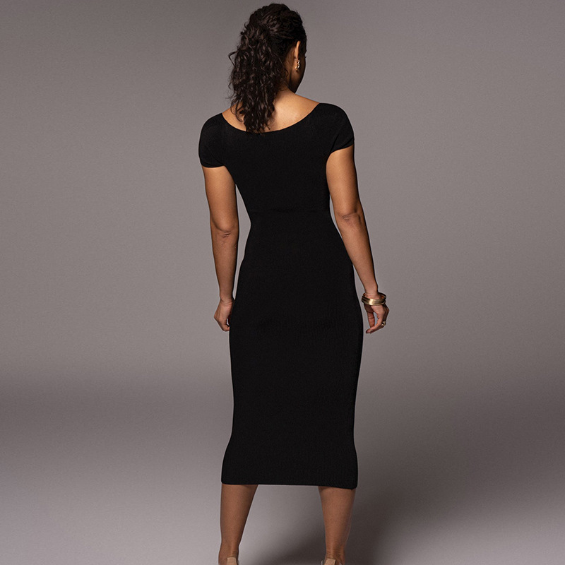فستان نسائي جديد لصيف 2026 بتص - مراجعة Bodycon Long Sleeve Ribbed Dress وسعره