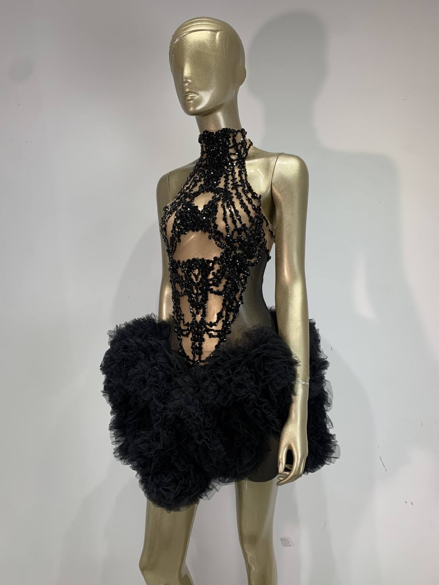 فستان نسائي قصير لامع مزين بال - مراجعة Sparkly Rhinestone Club Party Dress وسعره