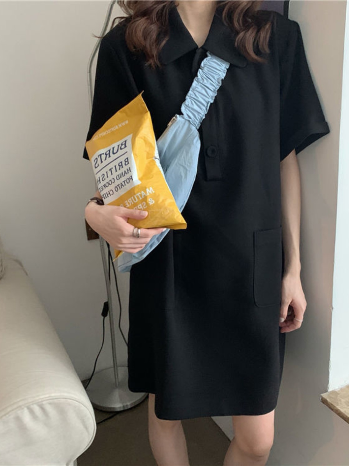 فستان نسائي كاجوال بقصة A-Line - مراجعة Korean Style A Line Shirt Dress وسعره