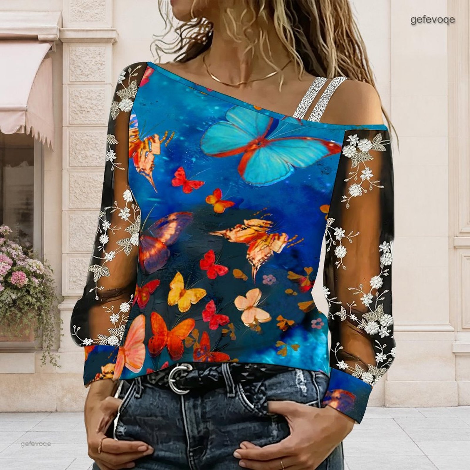 بلوزة نسائية مكشوفة الكتفين، ت - مراجعة Blouses وسعره