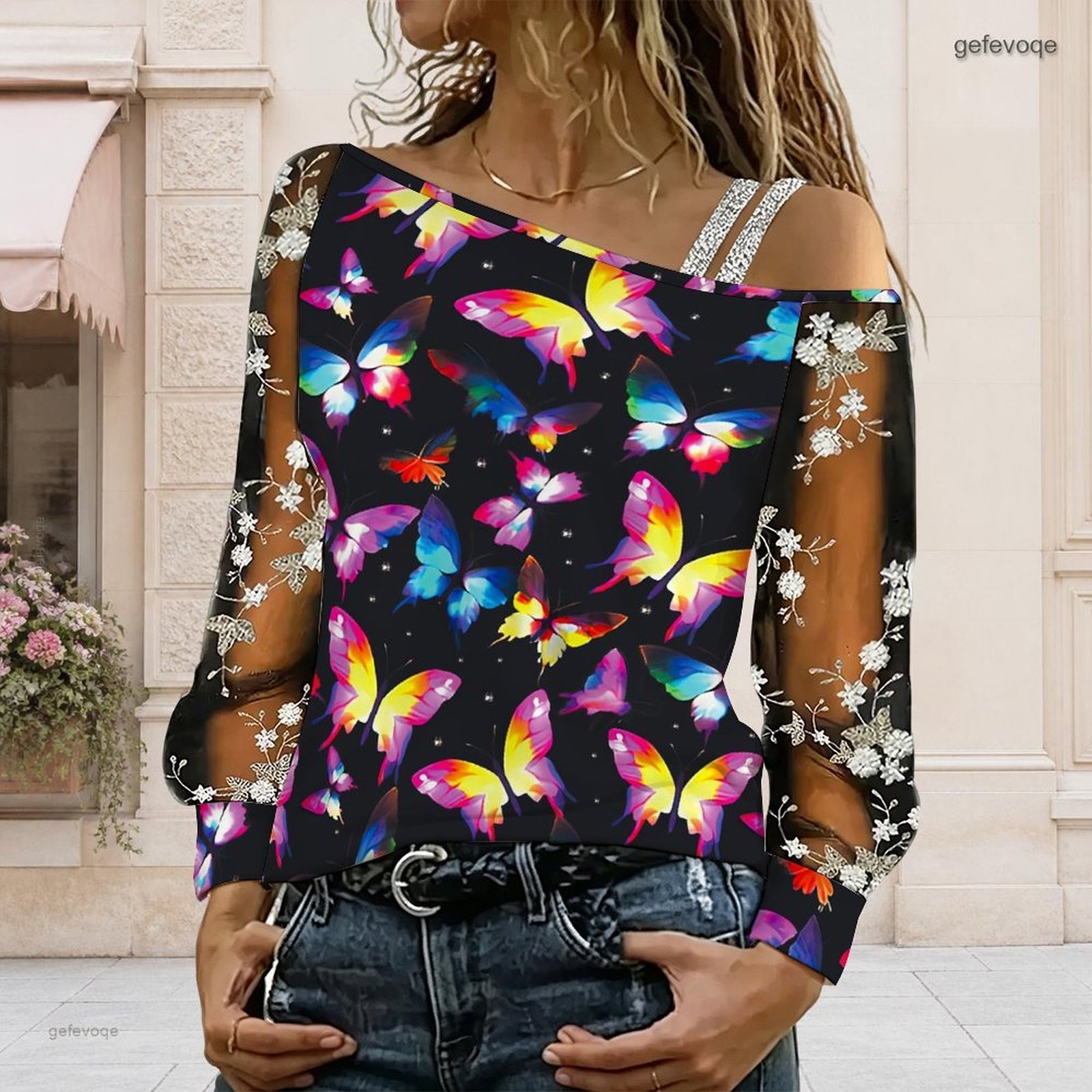 بلوزة نسائية مكشوفة الكتفين، ت - مراجعة Blouses وسعره