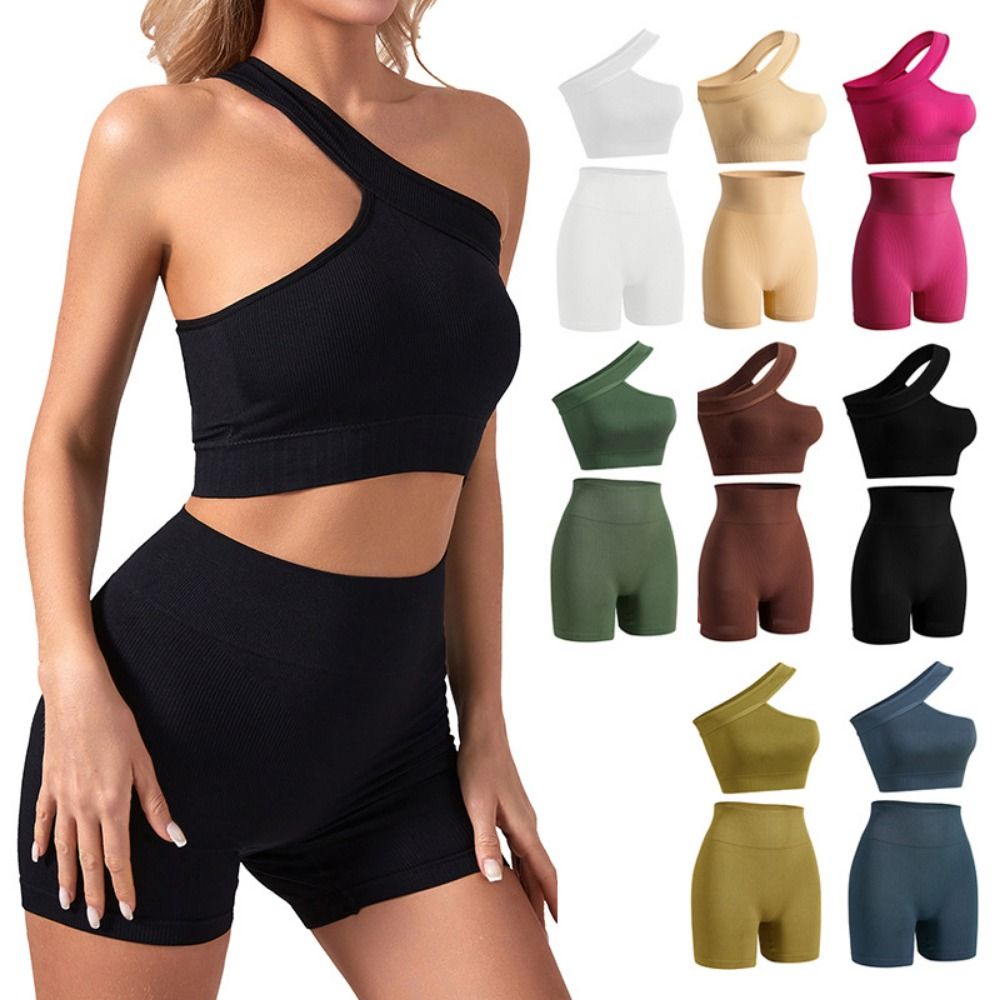 طقم رياضي نسائي غير ملحوم مكون - مراجعة Seamless Ribbed Workout Tank Top وسعره