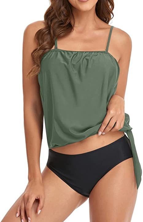 ملابس سباحة نسائية بيكيني بخصر - مراجعة Tops وسعره