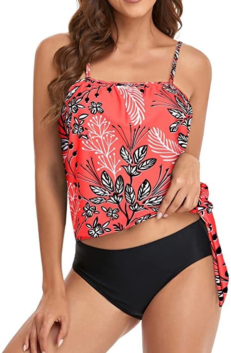 ملابس سباحة نسائية بيكيني بخصر - مراجعة Tops وسعره