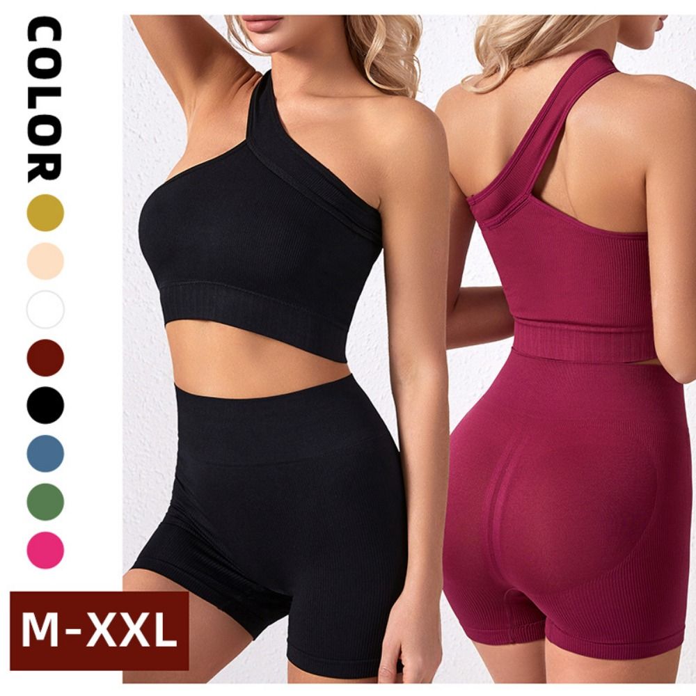طقم رياضي نسائي مريح بدون خياط - مراجعة Seamless Ribbed Workout Tank Top وسعره