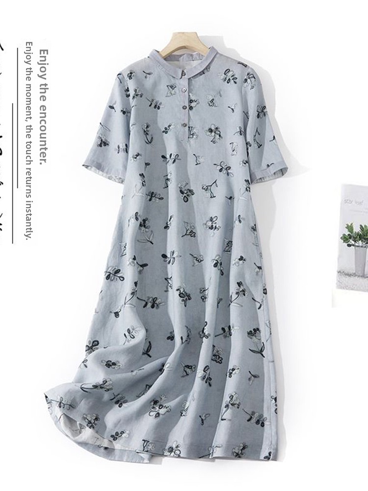 فستان قميص فضفاض من القطن والك - مراجعة Casual Loose Linen Shirt Dress وسعره