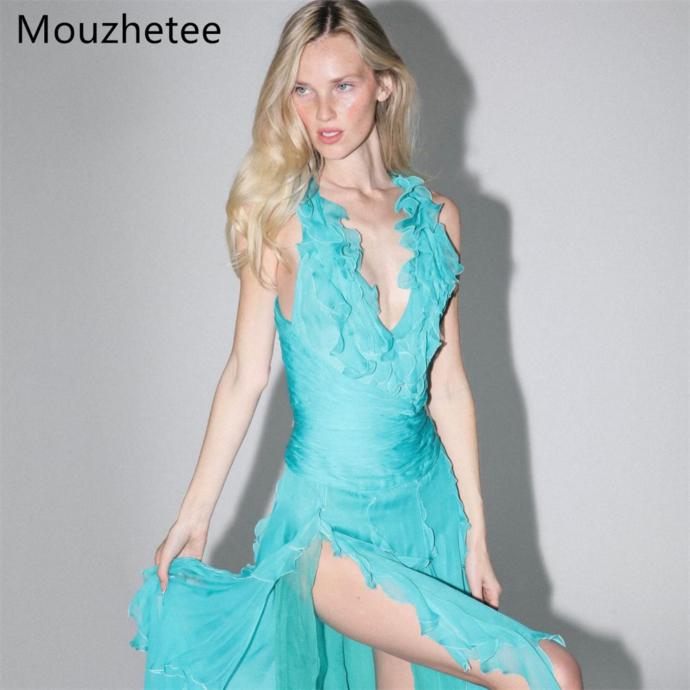 فساتين سهرة بسيطة من موزتي بتص - مراجعة Elegant Satin Evening Gown Split وسعره