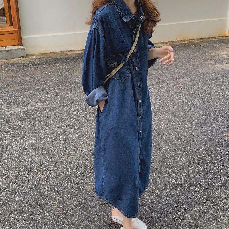 فستان نسائي جديد 2026 من الدني - مراجعة Korean Style A Line Shirt Dress وسعره