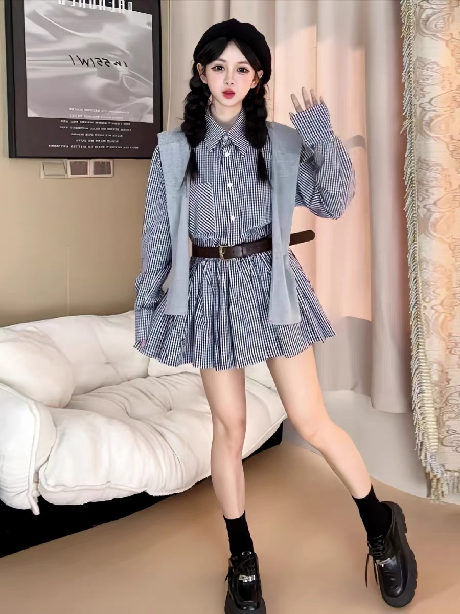 فستان قميص كوري الطراز لفصل ال - مراجعة Korean Style A Line Shirt Dress وسعره