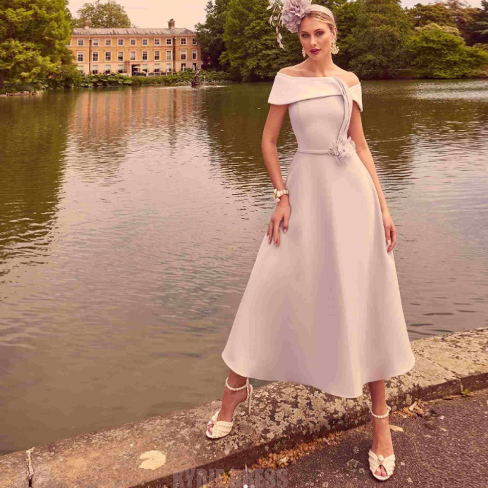 فستان أنيق لأم العروس بأكمام 3 - مراجعة Elegant Satin Evening Gown Split وسعره
