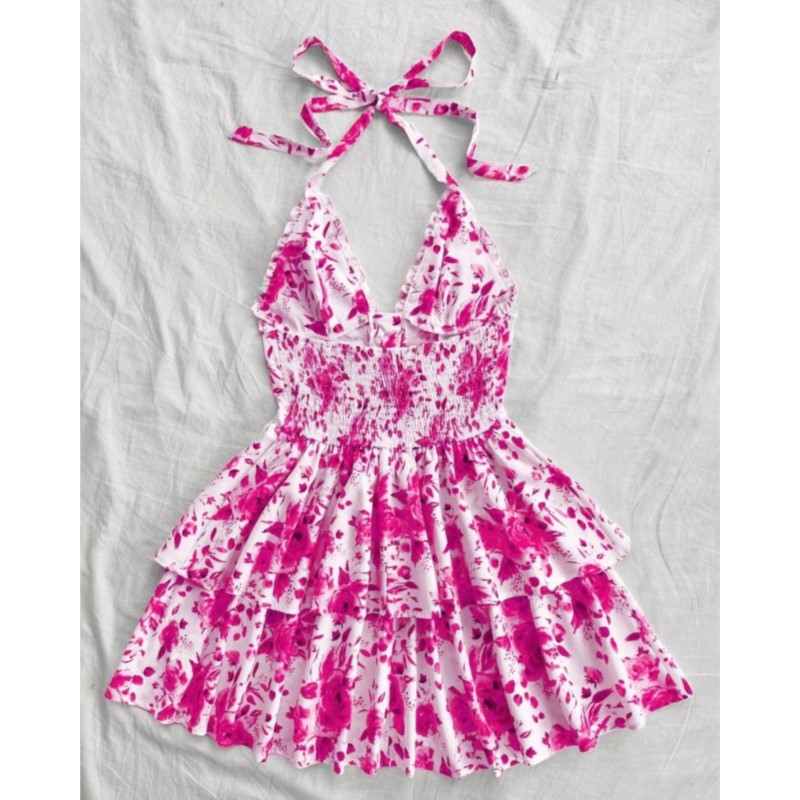 فساتين قصيرة نسائية بأسلوب عطل - مراجعة French Vintage Floral Midi Dress وسعره