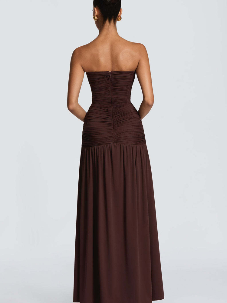 فستان سهرة نسائي أنيق طويل ضيق - مراجعة Elegant Satin Evening Gown Split وسعره