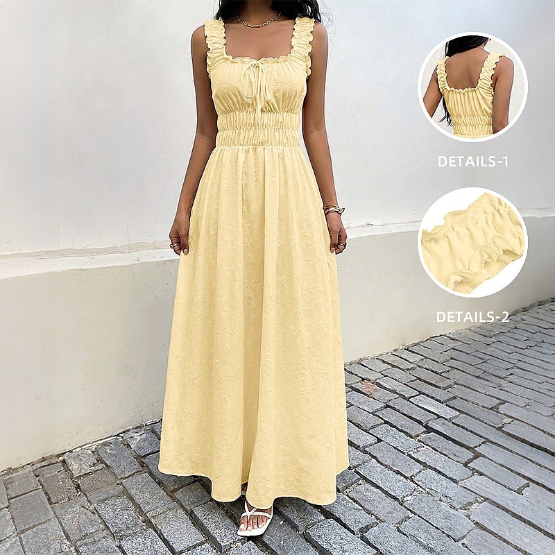 فستان صيفي بدون أكمام برقبة مر - مراجعة Boho Summer Beach Maxi Dress وسعره
