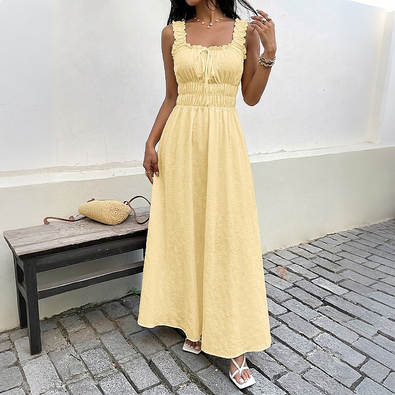 فستان صيفي بدون أكمام برقبة مر - مراجعة Boho Summer Beach Maxi Dress وسعره