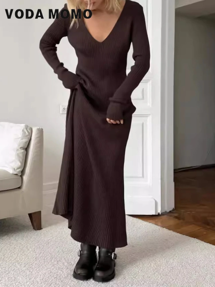 فساتين ماكسي ضيقة متعددة الاست - مراجعة Bodycon Long Sleeve Ribbed Dress وسعره
