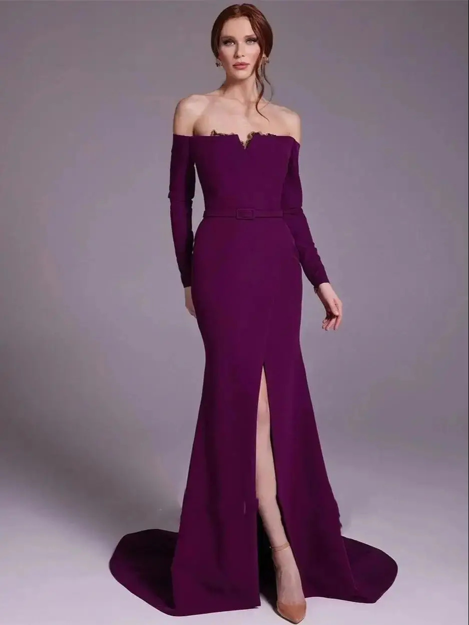 فستان سهرة أنيق من الساتان الأ - مراجعة Elegant Satin Evening Gown Split وسعره